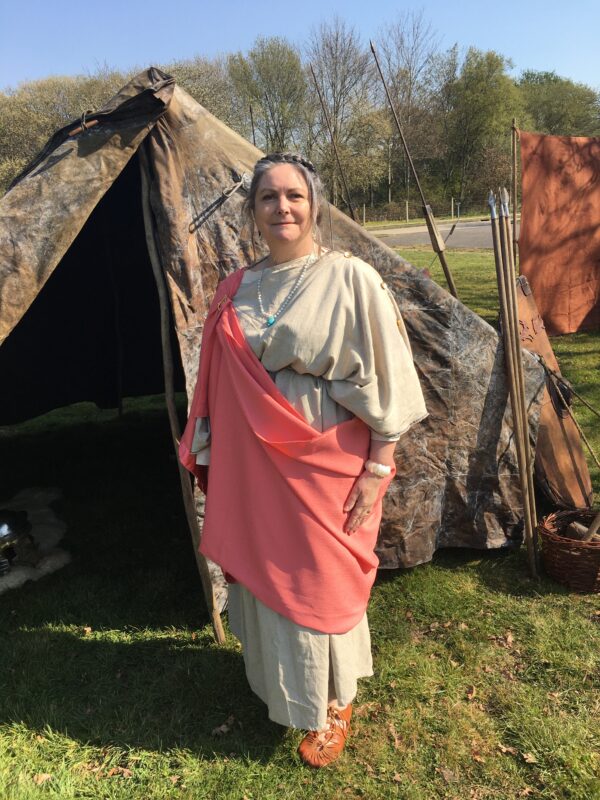 Photograph of Sam in Roman dress