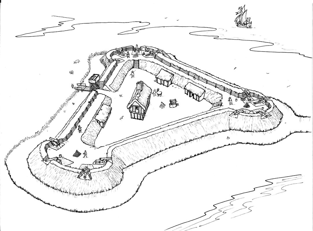Mersea Blockhouse Reconstruction copyright Peter Kent